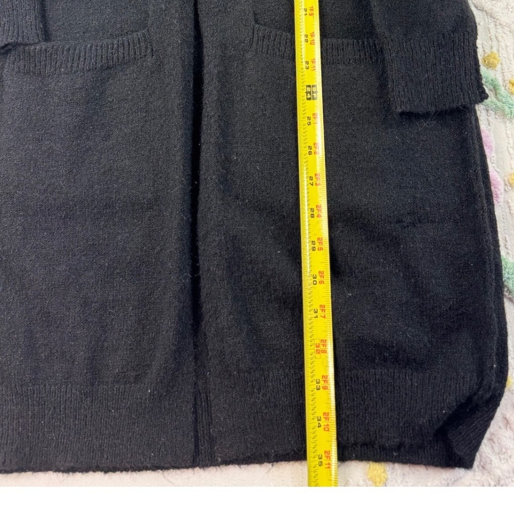 by Anthropologie Black Open Front Cardigan Sweater Knit Cozy Small S - Picture 8 of 11